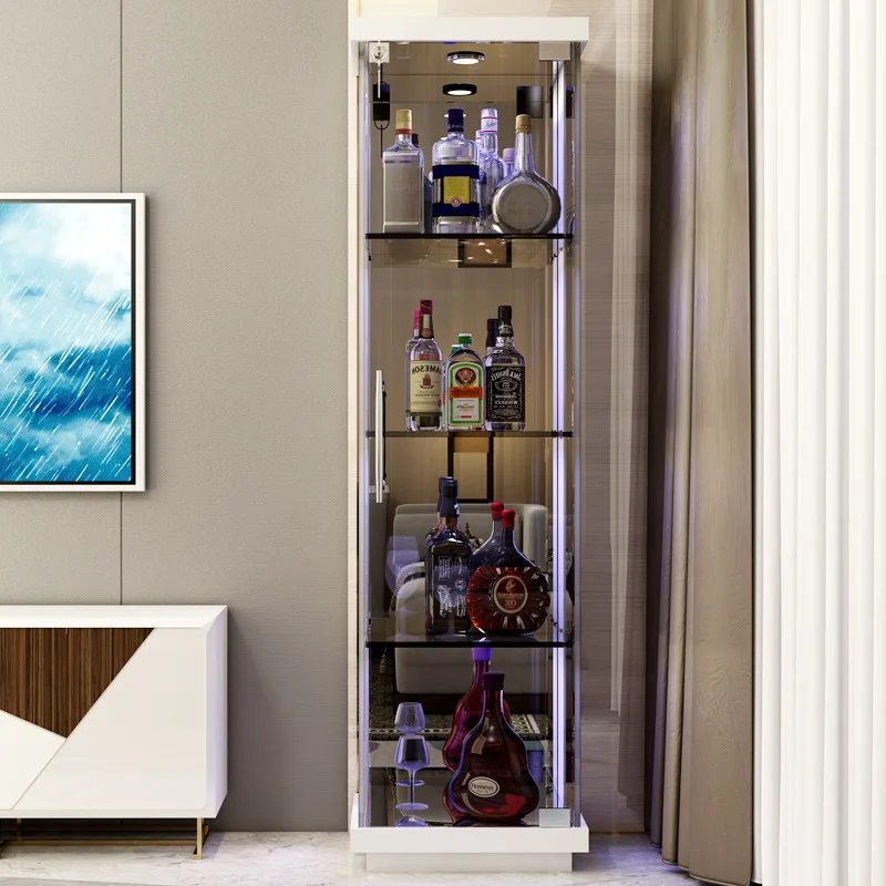 High Quality Glass Wine Cabinet, Corner Cabinet, Display Solid Wood Home Simple and Modern Tableware Cabinet