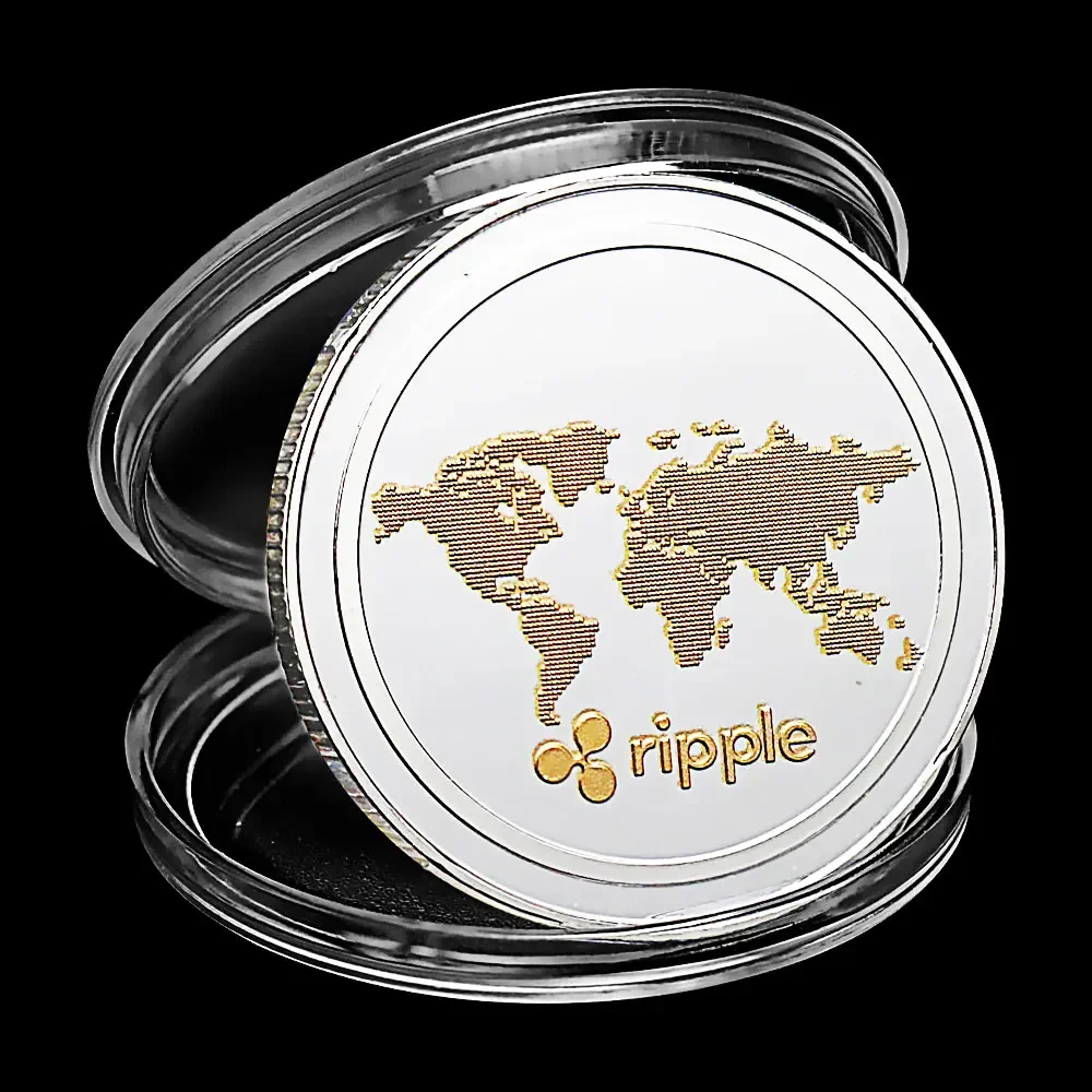 Silvery Plated Ripple Cryptocurrency Commemorative Souvenir Coin
