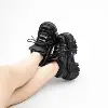 2025 New Punk Style Women Shoes Lace-up Heel Height 6CM Platform Shoes Woman Gothic Ankle Rock Boots Metal Decor Woman Sneakers 5