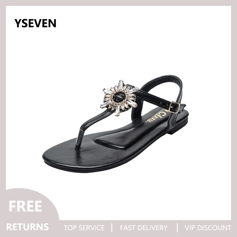 2022 Summer Fashion Sun Flower Rhinestone Case Luxury Casual Outer Wear Flat Sandals Women'S Beach Vacation Shoes Flip-Flops