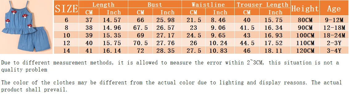 Description Picture 2 of item2pc/Set Baby Girl Set Summer Cotton Solid Color Mushroom Print Tank Top And Shorts Girls' Set Simple Casual Baby Girl Clothing