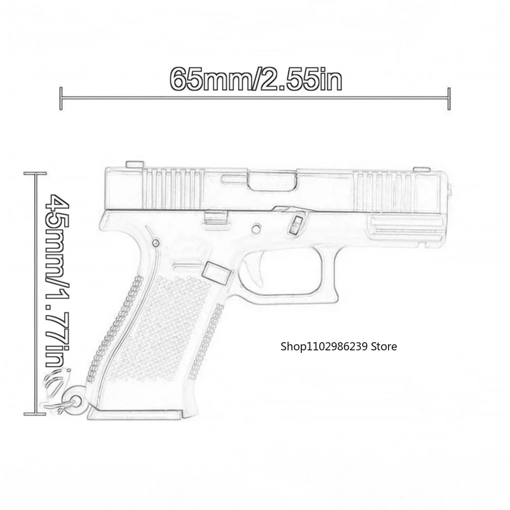 Mini Tactical Pistol Shape Car Keychain for Men Portable Detachable Keyring Realistic Model Toy Bag Accessories