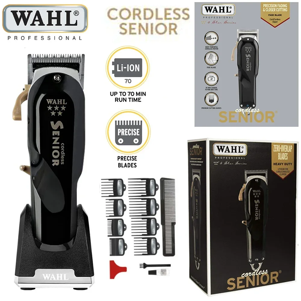 Wahl 8504 시니어 전문 무선 헤어 클리퍼, 스타일리스트 및 이발사용, 5 성..