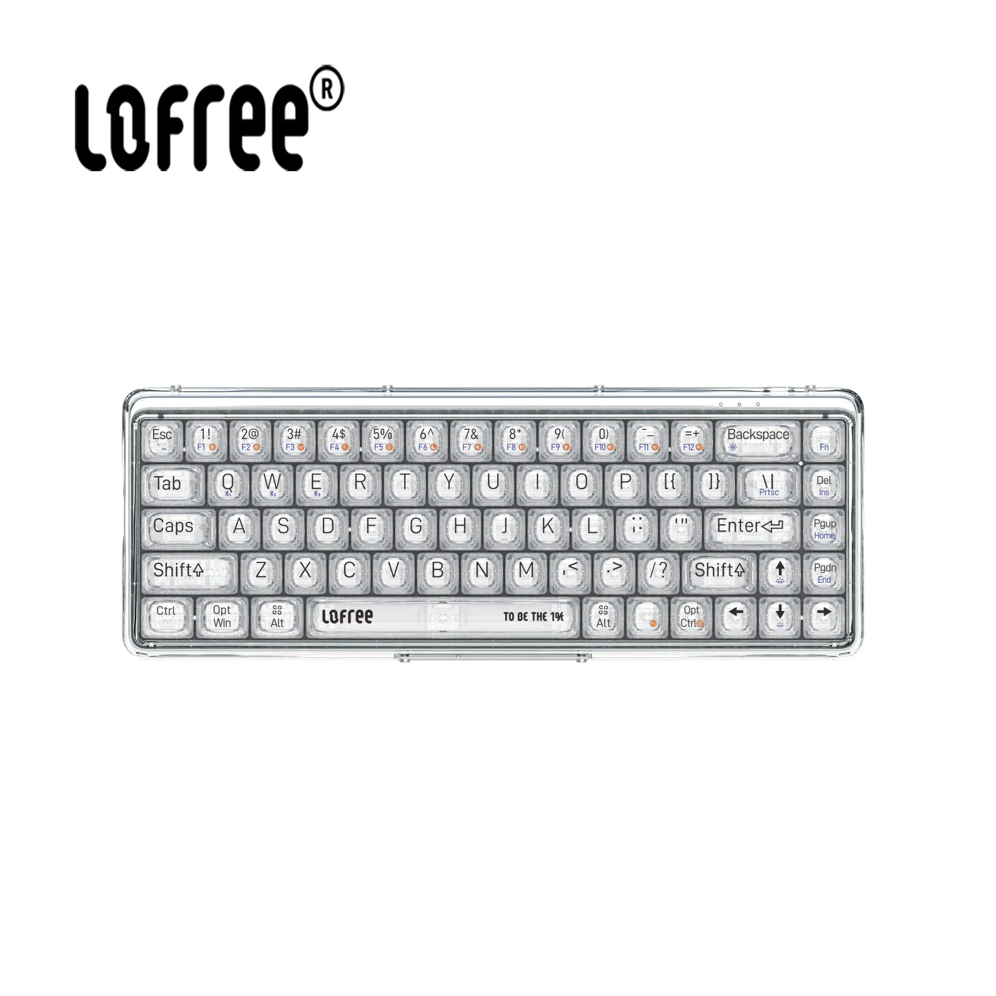 LOFREE 1% Transparent Mechanical Keyboard Bluetooth 5.0/2.4G
