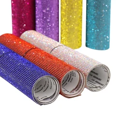 1PCS 26Colors 12*20CM Rhinestones Sticker Self Adhesive Sewing Trimmings Glitter Gem Art Crafts DIY Car Phone Decoration