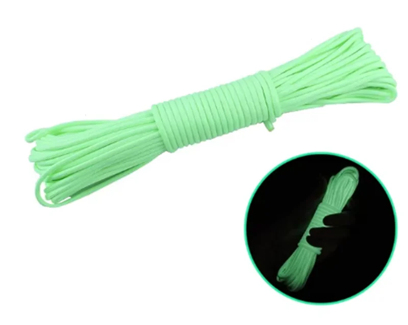 Luminous Glow in the Dark Paracord - 9 Strand, 550 Type, 100FT, Multi-Color