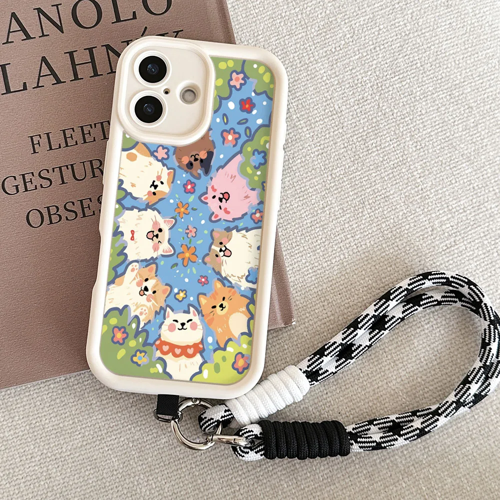 Cartoon Dog Wrist Chain Lanyard Phone Case Cover