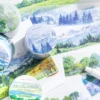 Mr. Pape, 200cm/roll, forest mountains and rivers PET tape landscape stickers DIY scrapbook diary decoration stationery stickers 6