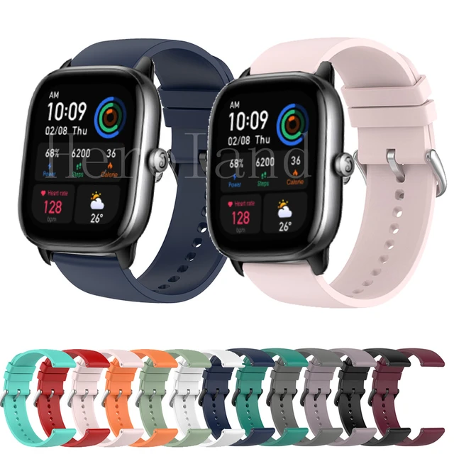 Correa de silicona para reloj inteligente, pulsera deportiva de 20mm y 22mm  para Amazfit Bip U Pro / Bip S Lite /Amazfit Stratos 3 2 2s pace -  AliExpress