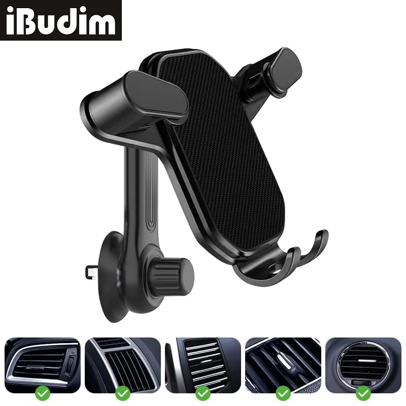 

Gravity Car Phone Holder Air Vent Clip Mount Universal Mobile Cell Phone Stand GPS Support for iPhone 15 Xiaomi Huawei Samsung