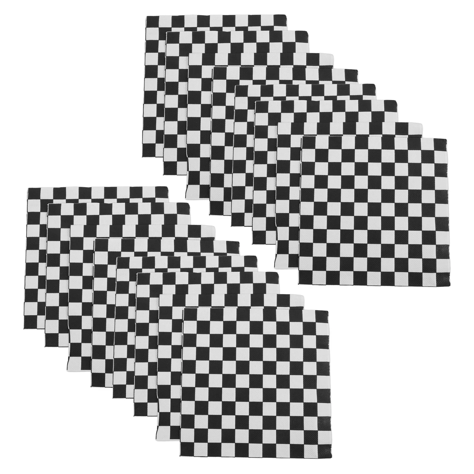 100 PCS Cocktail Napkins Black and White Checkered Dinner Decorate Guest Towels Racing Vanity Hand for Kitchen Party Baby