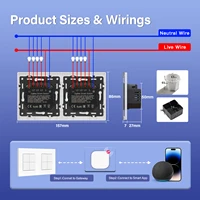 BSEED ZigBee Click Switches Series Wall Smart Click Light Switches Yellow Backlight Glass Frame Tuya APP Switch EU Standard - Image 6