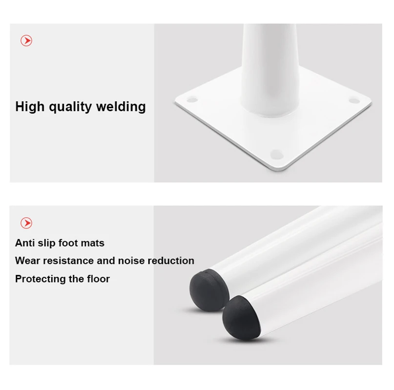 White Furniture Legs Tapered Metal Feet for Replacement for Couch Bed Dresser Sofa Chair Cabinet TV Stand Legs Set of 4