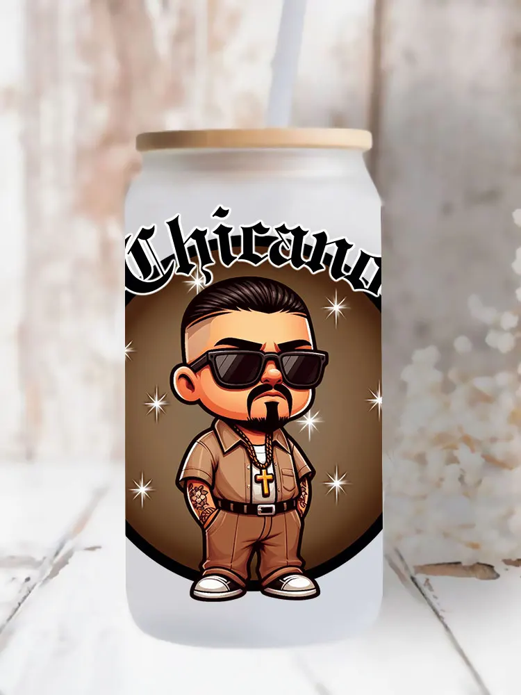 UV DTF Transfer Sticker Little Girl For The 16oz Libbey Glasses Wraps Bottles Cup Can DIY Waterproof Decals D15382