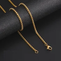 Skyrim Fashion Long Box Chain Necklace Stainless Steel Basic Punk 2-7mm Thick Chains Jewelry Gift for Men Women Wholesale 4