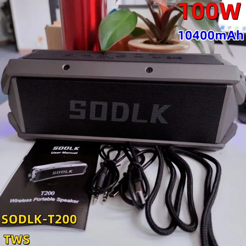 

SODLK T200 100W High Power Speakers Home Theater TWS 3D Stereo Subwoofer Sound Box Outdoor Wireless Portable Bluetooth Speakers