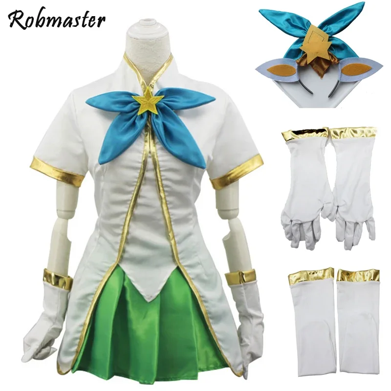 

Game LOL Lulu Star Guardian Cosplay Costume Green Cosplay For Women Girl Party Cosplay Unifrom Suit Halloween