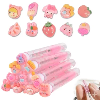 10pcs Women mascara brush, Mascara Tube Brush Set with Protective Case Makeup Brushes, Eyebrow Brush,Eyelash Comb,Random Style 1