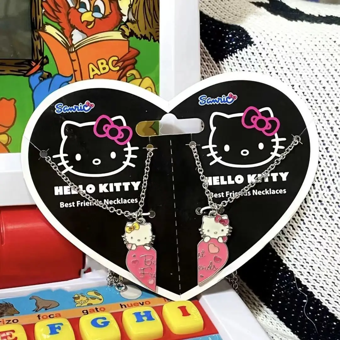 

Мультяшное Сращивание любовь HelloKittys ожерелье Sanrio аниме подруги пара подвесок модные ювелирные изделия аксессуары праздничный подарок