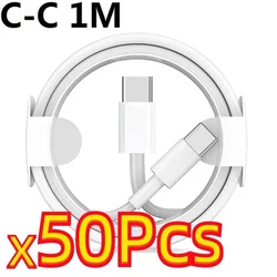 Pack of 20/100 USB - C to USB - C PD Quick Charging Cables - 1M 3ft Length (C to C Cable 50pcs)