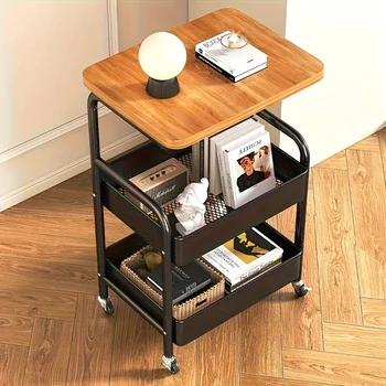 3-Tier Rolling Storage Cart with Tabletop 1