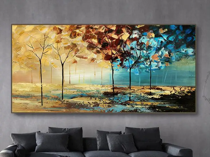 

Абстрактное искусство, картина маслом, красочный пейзаж, фотообои на холсте, украшение для комнаты, настенная Картина на холсте