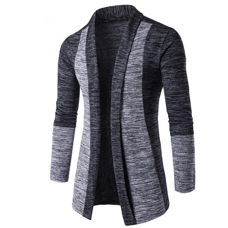 

Autumn Winter Male Korean Fashion Contrast Color Knitting Jacket Homme Slim Casual Jacket Top Men All-match Cardigan Outwear