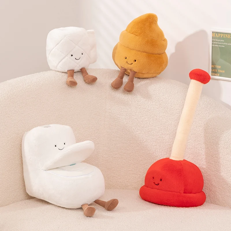 실물 같은 귀여운 POOP 롤 종이 변기 청소기, 변기 봉제 장난감, 재미있는 인형, 친구 보내기, 어린이 B
