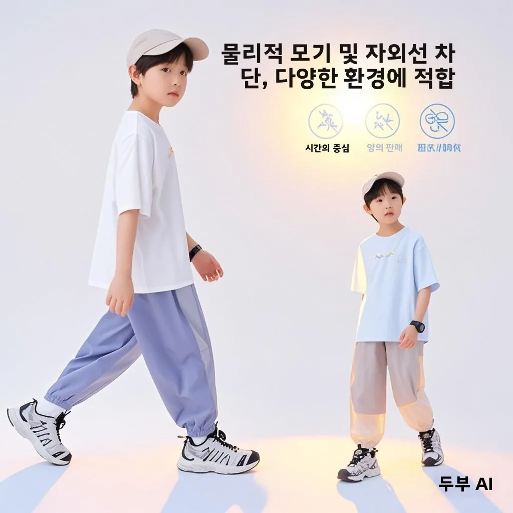 어린이 모기 방지 스포츠 바지 얇고 시원한 속건성 여름 신상품 아동복 신축성 있는 허리 긴 바지