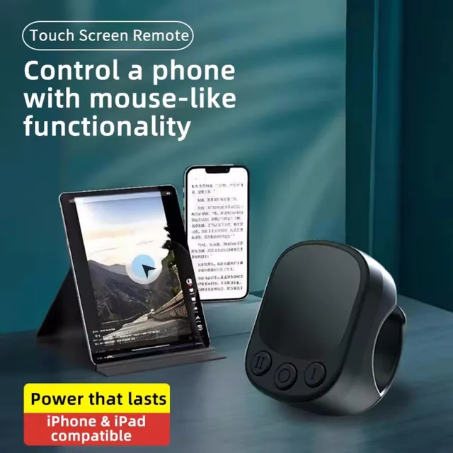 Wireless Bluetooth Ring Mouse With Touch Screen Remote Control Lightweight for Tiktok YouTube Air Mice For iOS Android Tablet 2