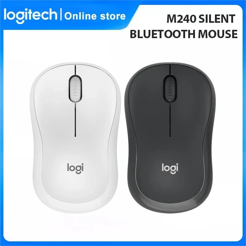 

Original Logitech M240 Bluetooth Wireless Mouse Silent Compact Portable Smooth Tracking Mice for Windows macOS ChromeOS PC