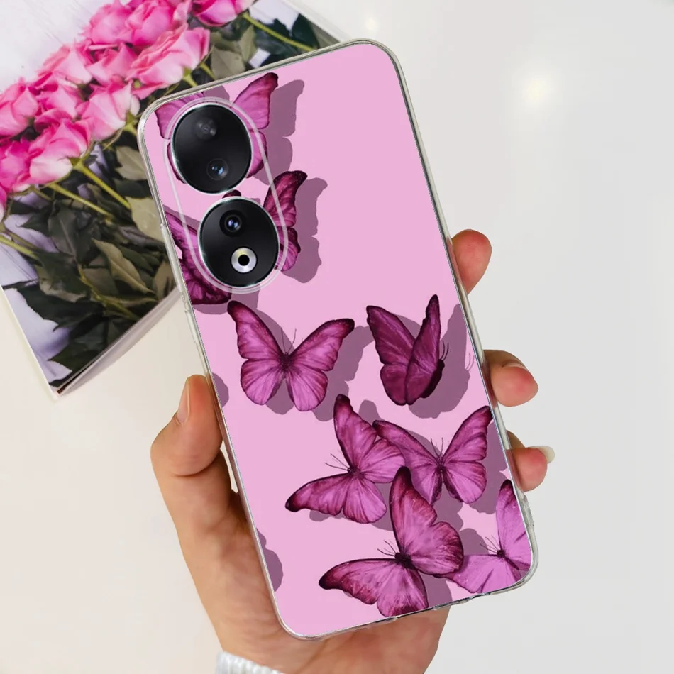 Elegant Flower Butterfly Pattern Soft Silicone TPU Phone Case