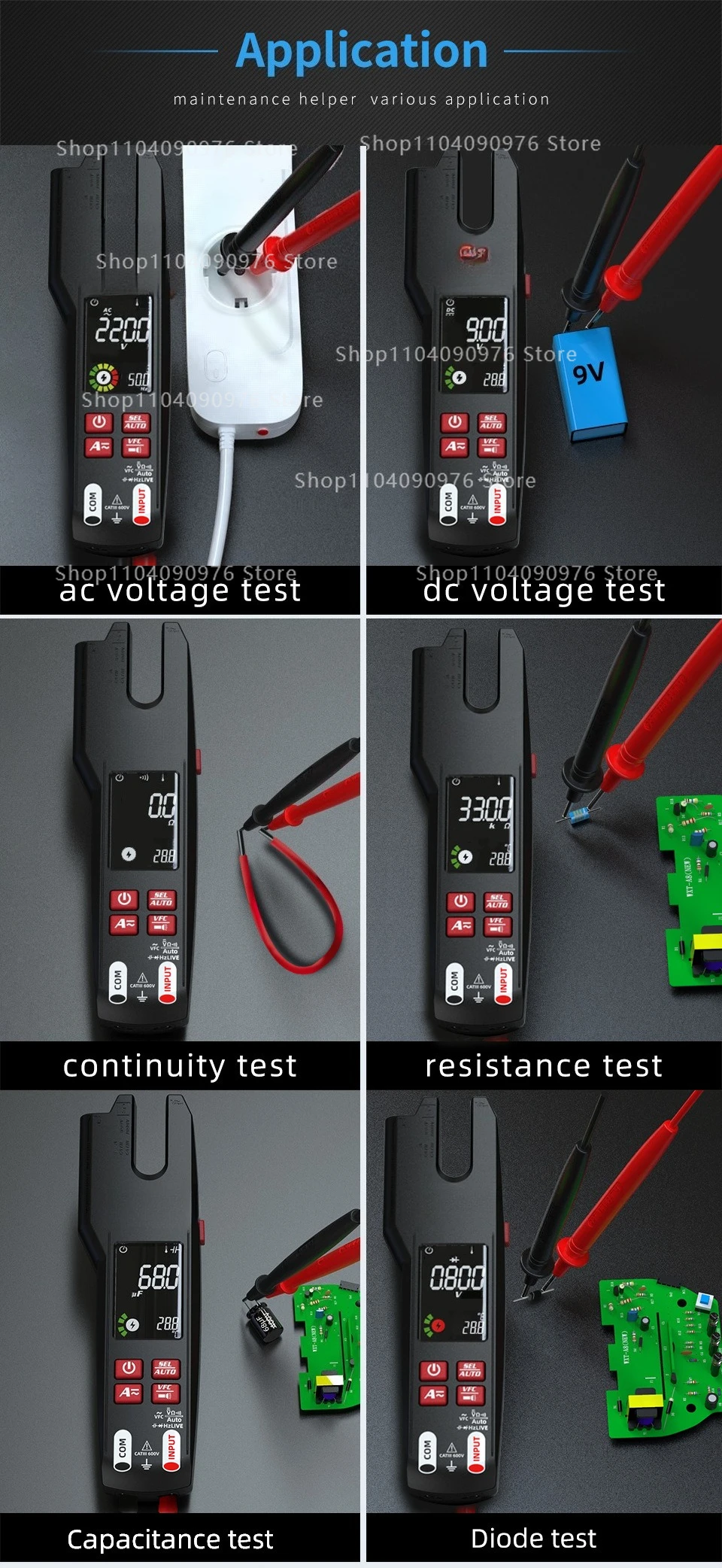 U6X ammeter U-type infrared temperature measurement multimeter AC and DC clamp m