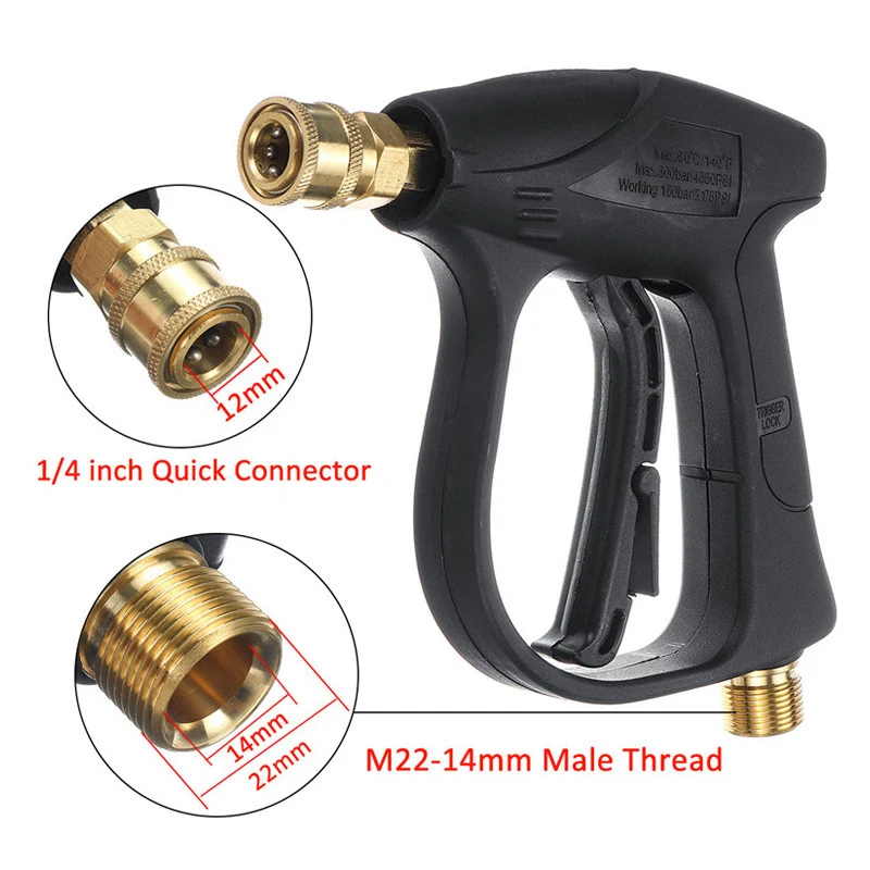 Car High Pressure Water Gun Cleaner Soap Foam Spray Sprayer Nozzles Quick Release Car Wash Accessories 14MM M22 Socket 1/4" 3