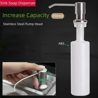 Stainless Steel Sink Soap Dispenser Liquid Soap Bottle Manually Pressing Soap Lotion Dispenser Kitchen Accessories 350ml 2