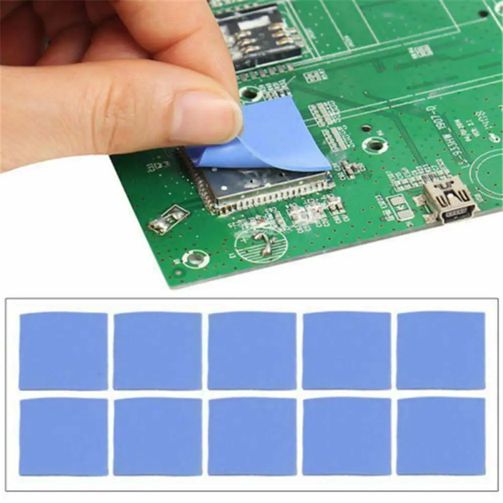 Heatsink Thermal Pad GPU CPU Heat Sink Cooling Conductive Silicone Pad 100*100*0.5mm Paste Processor Accessories thermal pad 100pcs