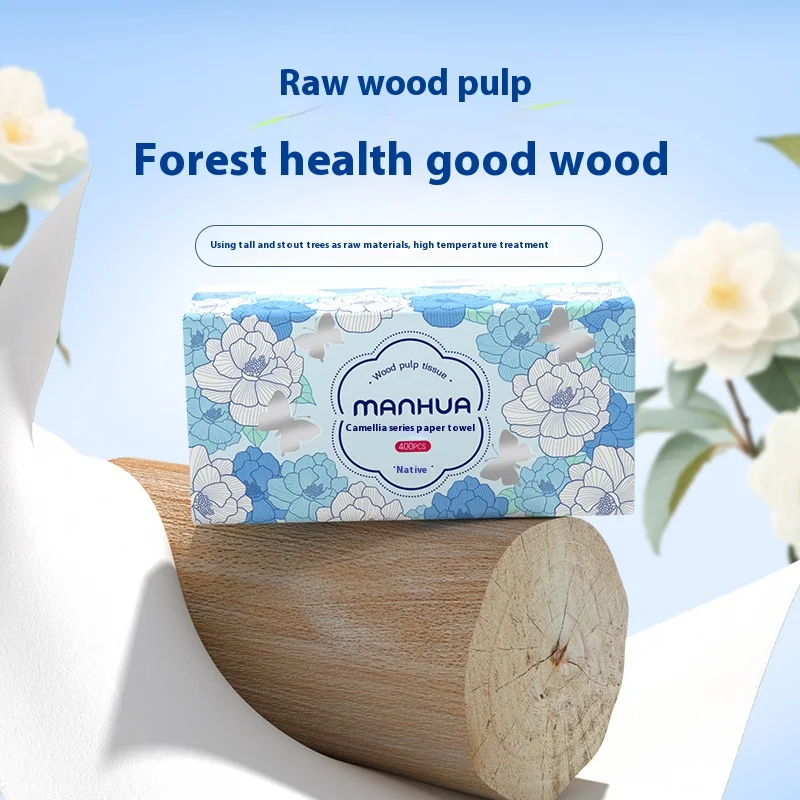 400 Sheets of Extractable Household Napkins Five Layers of Thickened Log Napkins Mother and Baby Applicable Soft Kleenex