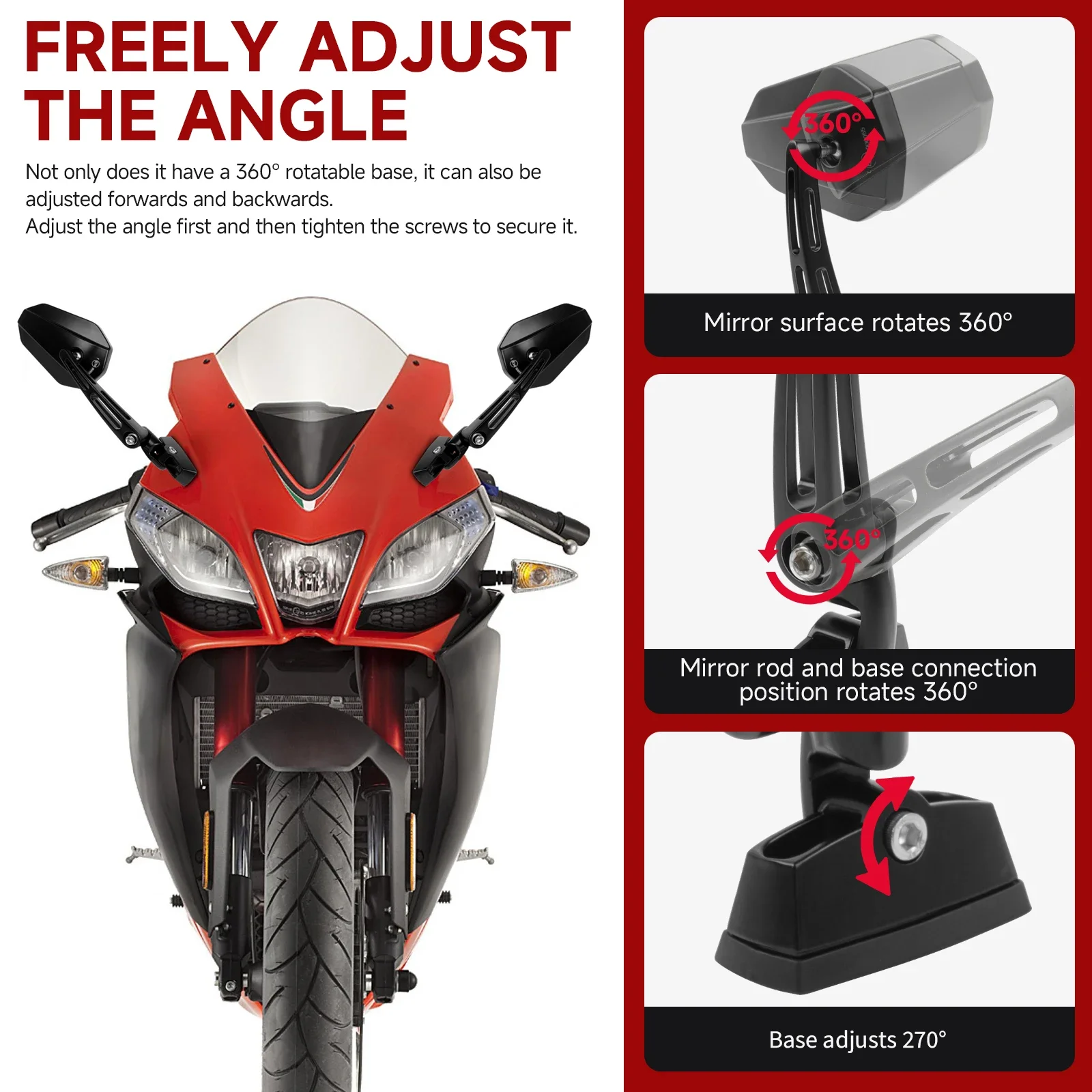 Motorcycle Disc Lock Rear View Mirror Rear View Side Mirrors For