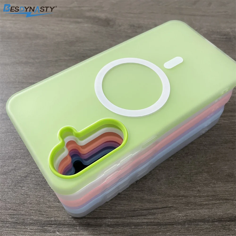 Vibrant Magnetic Matte Phone Case with 2-in-1 Design