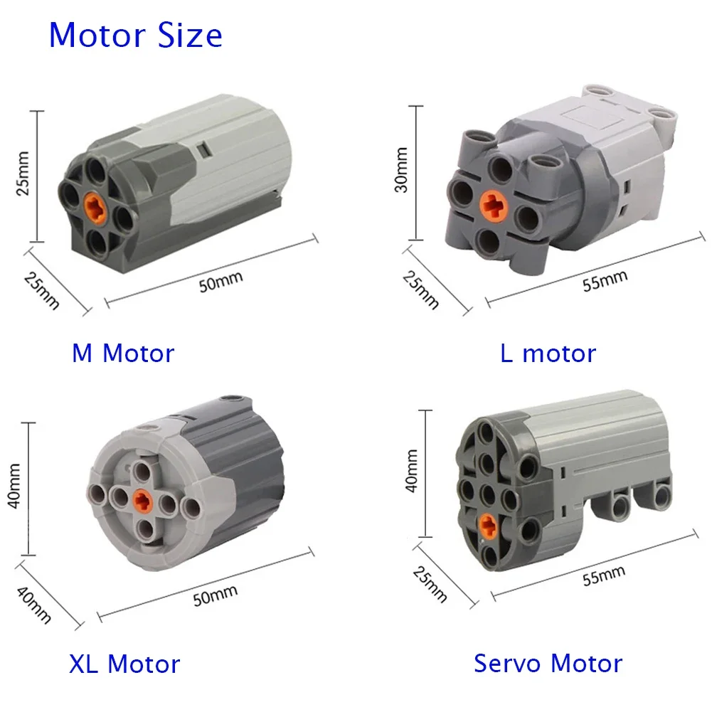 Power Functions Set 5pcs M Motor Battery IR Remote Receiver Robot Technical Parts legoeds-compatible 8883 8881 8885 RC Car Toy