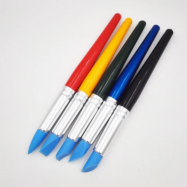5pcs Rubber Silicon Tip Paint Brushes for Watercolor Oil Painting Shaping  Carving Tool Sculpture Clay Tools - AliExpress