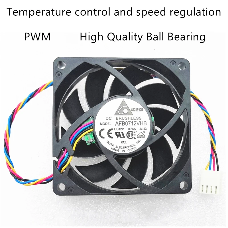 Original Delta 7015 70*70*15MM 70MM Cooling Fan AFB0712VHB DC12V 0.55A  AMD CPU cooling fan 4PIN PWM