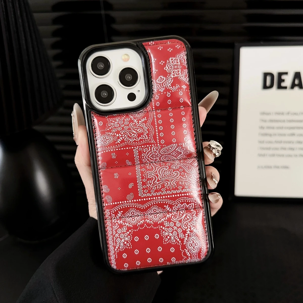 Retro The Puffer Case Red Blue Paisley Pattern Down Jacket Cover