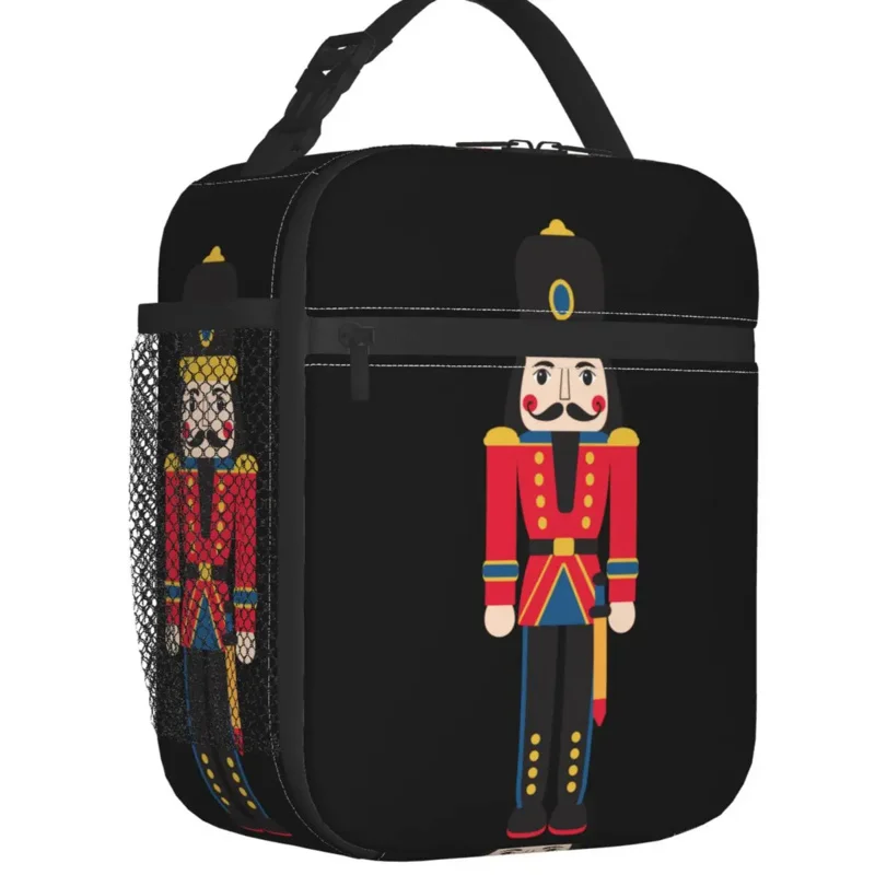 

Nutcracker Doll Insulated Lunch Bag for Women Portable Cartoon Christmas Soldier Toy Cooler Thermal Lunch Box Picnic Travel