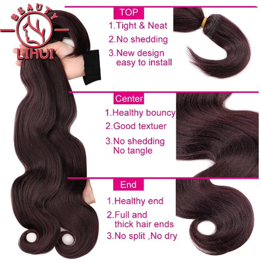 Synthetic Bulk Hair 18 inch Black 1 Bundles 110g Heat Resistant Fiber Hair Extensions Synthetic Body Wave Bundles