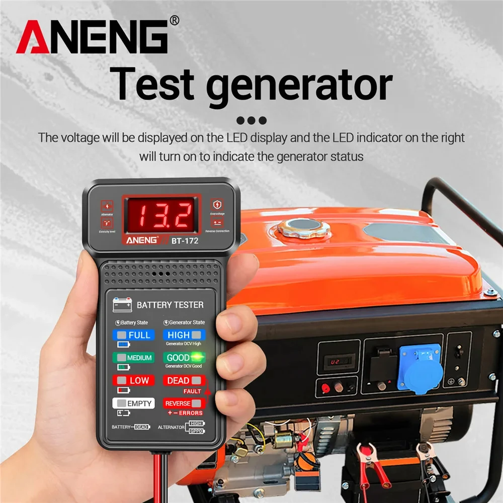 ANENG BT-172 12V 디지털 배터리 테스터 자동차 배터리 표시기 (앨리게..