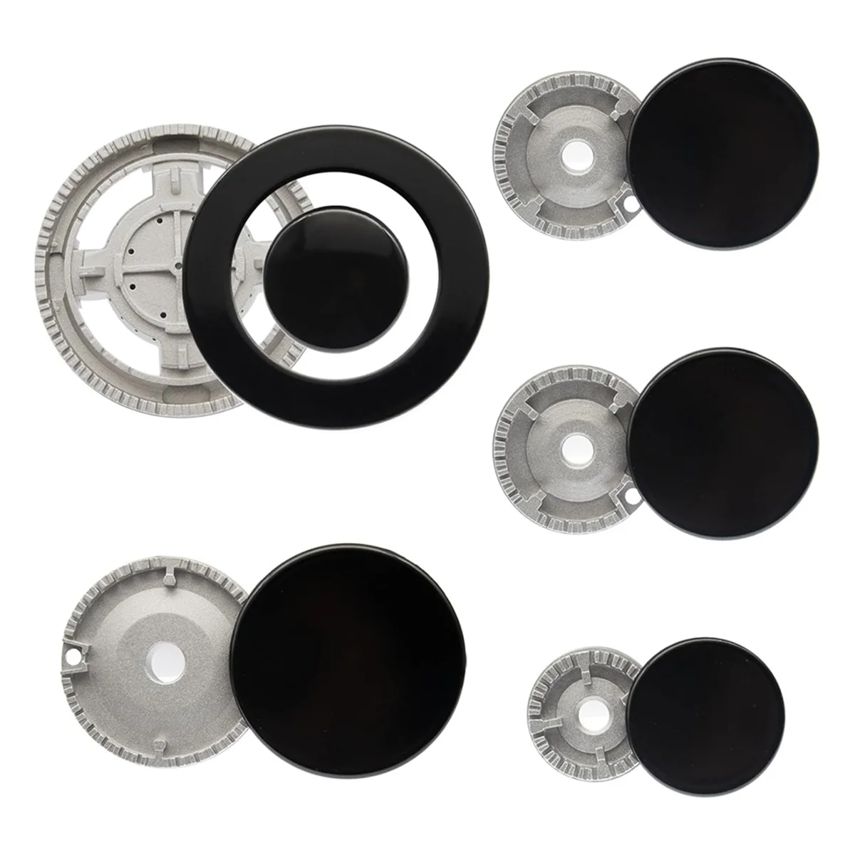 A61T-Gas Stove Burner Caps, Gas Stove Burner Caps Set 5 PS, Burner Caps Compatible for SABAF Stove Top Covers Replacement