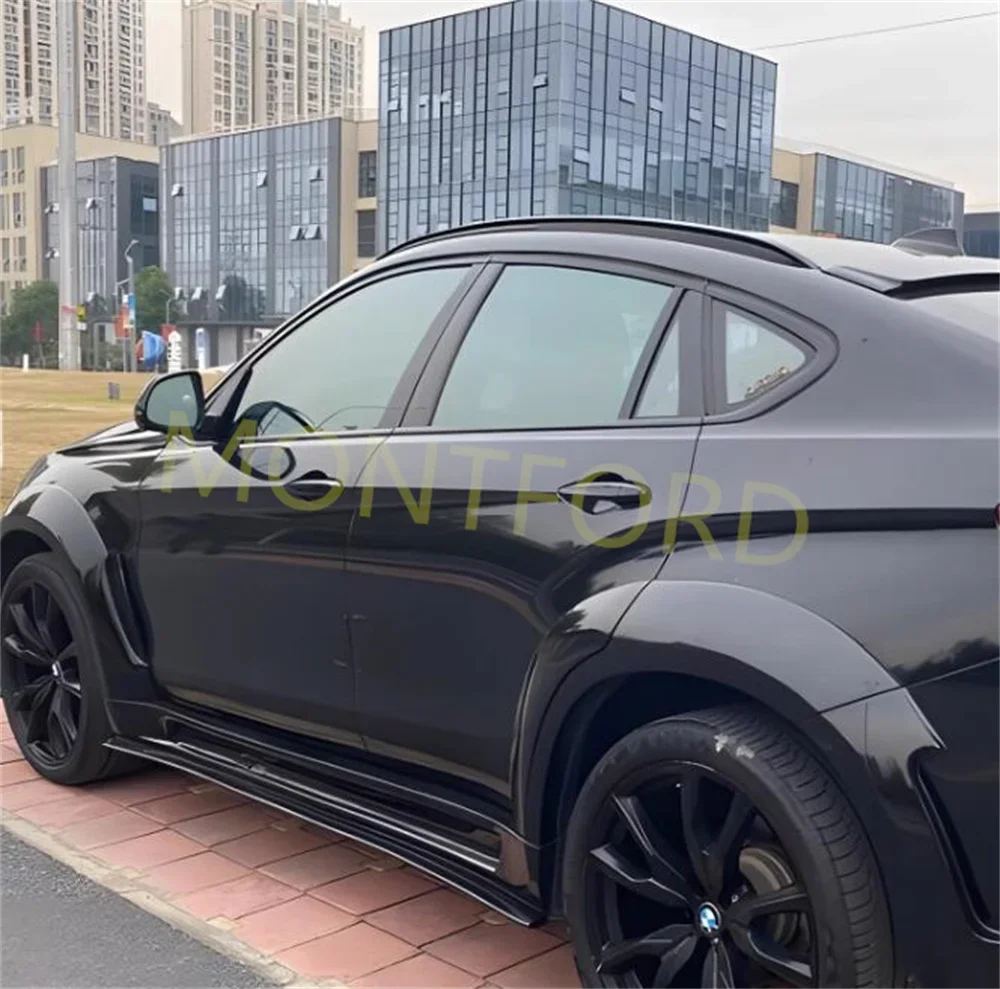 스테인레스 스틸 자동차 문짝 전체 창문 프레임 창문 틀 몰딩 트림 커버, BMW X6 E71 F16 G06 2008-2022 (검정색 실버)