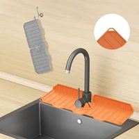 Silicone Kitchen Faucet Mat For Sink Sponge Drain Rack Foldable Sink Mat Faucet Splash Catcher Bathroom Countertop Protector Mat 1