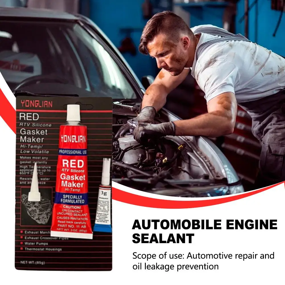 50/85g Red RTV Silicone Gasket Maker Sealant Automotive Metal Sealant High Temperature Resistant Engine Sealant Waterproof 2